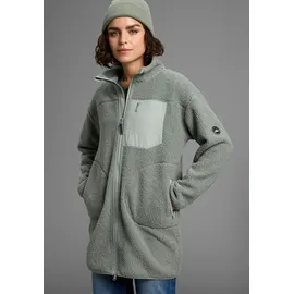 POLARINO Fleecejacke Grau/Grün 48/50