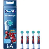 Oral B Oral-B Pro Kids Aufsteckbürsten für elektrische Zahnbürsten, Spiderman, 4 Stück, für sanftes Bürsten