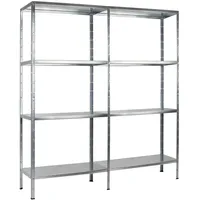 SCHULTE Regalwelt Anbauregal Metall 180 x 160 x 40 cm silber