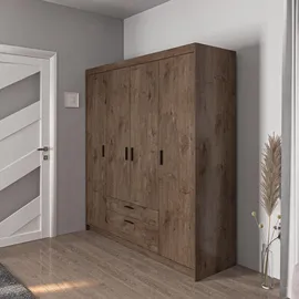 masseno Drehtürenschrank ELENORA 176,3 x 190,5 x 53 cm Braun