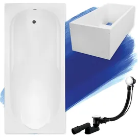 bad land Badewanne Rechteck 160x70 Mit Wannenträger, Ablauf Füße