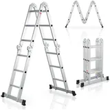 Juskys Aluminium Multifunktionsleiter 6 Sprossen