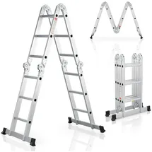Juskys Aluminium Multifunktionsleiter 6 Sprossen