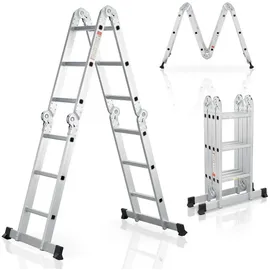 Juskys Aluminium Multifunktionsleiter 6 Sprossen
