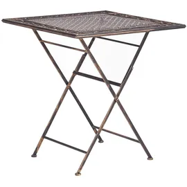 Beliani Bormio Gartentisch 70 x 70 x 74 cm Schwarz/Gold