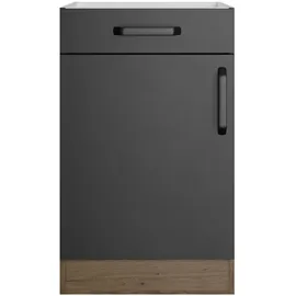 WIHO KÜCHEN Unterschrank Elba 60 x 57 x 82 cm Schwarz