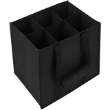 Flaschentasche 6 Fächer, 27x27x18 cm Flaschenträger 6 Flaschen, faltbarer Flaschenkorb 6 Flaschen, Getränketasche aus Oxford Stoff, Trennwände für Wasserflaschen, Wein oder Bier, Kompakt und Robust