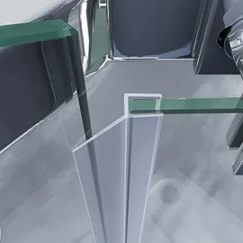 doporro Fünfeckdusche Duschkabine 90x90x195 Duschabtrennung ESG-Sicherheitsglas Klarglas inkl. Easy-Clean-Beschichtung Rav08K