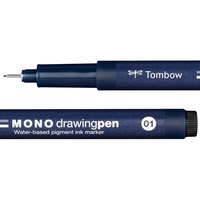 Tombow WS-EFL-3P Tintenroller Stick pen 01, schwarz