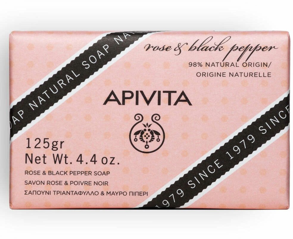 Apivita Natürliche Seife mit Rose & schwarzem Pfeffer