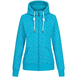 Kapuzensweatshirt DEPROC ACTIVE "ANCHORAGE Women", Damen, Gr. 48 (XL), blau, 60% Baumwolle; 40% Polyester, casual, bequem, Langarm angesetztes Bündchen, Sweatshirts, in lässigem Oversized-Schnitt