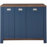 Mid.you Schuhschrank, Blau, Eiche, Metall, 130x105x38 cm, Beimöbel erhältlich, Garderobe, Schuhaufbewahrung, Schuhschränke