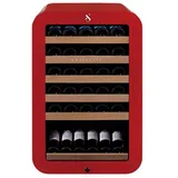 Swisscave Weinkühlschrank WL 120 F RED, für 35 Standardflaschen á 0,75l,1-Zonen Weinkühlschrank, UV-Schutzglas, Vibrationsarmer Kompressor rot