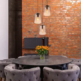 GLOBO Pendelleuchte Hängelampe Esszimmerlampe Deckenleuchte Glas Rauchfarbe 3-Flammig