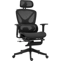 Homcom Bürostuhl Ergonomischer Schreibtischstuhl mit 3D Armlehne, Lendenwirbelstütze, Kopfstütze,