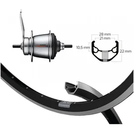RYDE Fahrradreifen Komplettlaufräder 28 Zoll 1.75 Zoll Shimano 7-fach