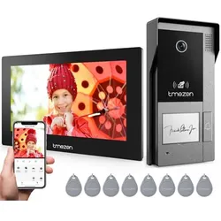 TMEZON Smart Wifi Video Gegensprechanlage 2 Draht Video Gegensprechanlagen M790,1080P Monitor und Externe Türklingel mit Kamera,APP
