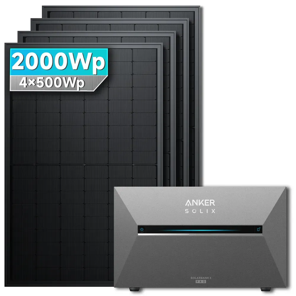 Anker SOLIX Solarbank 3 E2700 Pro Balkonkraftwerk Speicher mit 500W Solarmodul Basic Set - 2000Wp ‚Äì 4 Module üî• / Ohne Erweiterungsakku