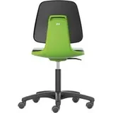 bimos Arbeitsstuhl Labsit 2, K-Leder grün Sitzhöhe 450-650 mm mit Rollen