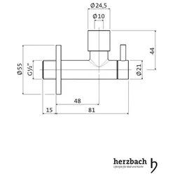 Herzbach DESIGN IX PVD Design-Eckventil Copper
