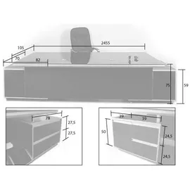 Jet-Line Schreibtisch KEHL in schwarz