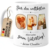 Tassenliebling® Opa Tasse mit Fotos personalisiert - Fototasse mit eigenen Bildern selbst gestalten - Bester Opa Großvater Geschenk zum Vatertag, Opatag