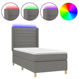 vidaXL Boxspringbett 100 x 200 cm Dunkelgrau