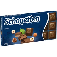 Schogetten Nugat 100g Schokoladentafel, praktisch einzeln portioniert. Ein Genuss. Stück für Stück. (Packung mit 9)