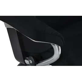 Stressless Relaxsessel Reno Leder 92 x 110 x 80 cm Schwarz mit Hocker