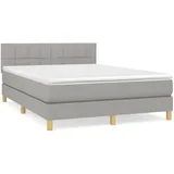 vidaXL Boxspringbett mit Matratze Hellgrau 140x200 cm Stoff1389341