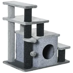 PawHut Haustiertreppe Spanplatte, Plüsch, Filzstoff