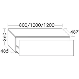 Burgbad Lin20 Sideboard, 1 Auszug, 800x487x360mm, USIQ080F5353,