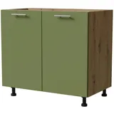 Feldmann-Küchen Unterschrank Brerra 90 x 50 x 82 cm Farngrün