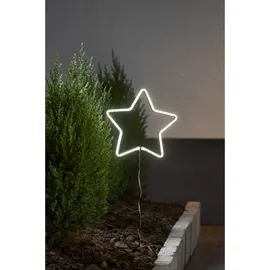Star-Trading LED-Lichterstern Solarleuchte Kunststoff, Metall, Stahl 22x58 cm 8 Funktionen weiß