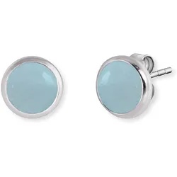Engelsrufer Paar Ohrstecker »POWERFUL STONE BLAUER ACHAT, ERE-BA-ST«, mit Achat Engelsrufer silberfarben-blau + blau
