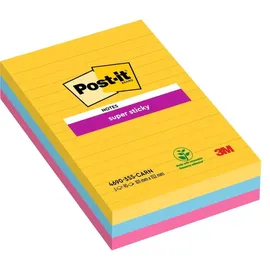 Post-it Post-it® Super Sticky Haftnotizen extrastark 46453SSA farbsortiert, 3 Blöcke