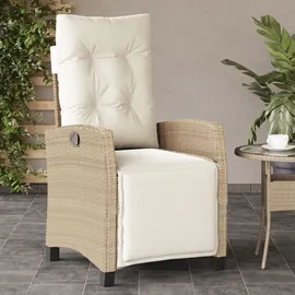 vidaXL Gartensessel mit Fußteil 58,5 x 69,7 x 34,4 cm beige 2 St.