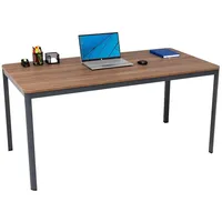 Furni24 Schreibtisch Nova 120x80x75cm, Nussbaum, Einfache Montage, Arbeitstisch, Bürotisch,