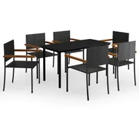 VidaXL Garten-Essgruppe 7-tlg. schwarz 3099416