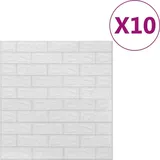 vidaXL 3D Tapete Ziegelstein 77 cm 10 Stk. Weiß 150718