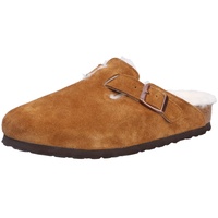 Birkenstock Classic Unisex Boston Lammfell Clogs, Braun (Mink), 41 EU Schmal - 41 EU Schmal