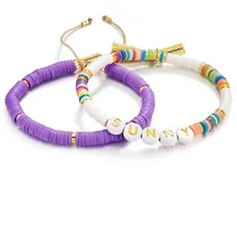 yokoamii Perlenarmband Set Y10 lila Edelstahl none Größe onesize