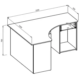 ims helvetia Eckschreibtisch Weiß