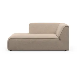 Ottomane RAUM.ID "Merid Chaiselongue, Maße B/T/H: 100/162/70 cm", grau (taupe), B:100cm H:70cm T:162cm, 100% Polyester, Sofas, als Modul oder separat verwendbar, für individuelle Zusammenstellung