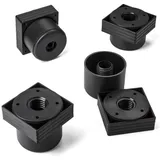 SO-TECH® Möbelfuß 8er Set Sockelfüße HOTEL eckig Höhe verstellbar 45 - 55 mm schwarz
