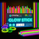 Trimming Shop 1000 Stuck Knicklichter Party Set für Kinder, Leuchtstäbe mit Verbinder Stellen Leuchtende Neon Halsketten, Armbänder, Halloween mitgebsel Kindergeburtstag, Deko & Festival Zubehör
