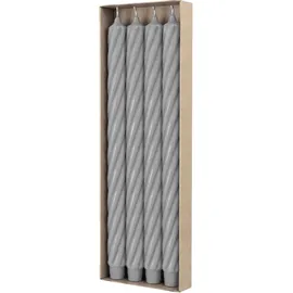 Richard Wenzel RUSTIC TWIST Stabkerzen 350 x 28 mm silbergrau 4 St.