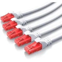 CSL 5x Cat 6 Gigabit Ethernet LAN Kabel, mehrfach geschirmt UTP Gigabit 1000 Mbit/s Patchkabel Netzwerkkabel - 0,5m