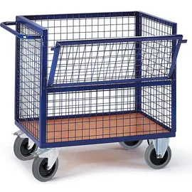 rollcart transportsysteme Drahtkastenwagen halb geklappt und vergittert 1175x775mm