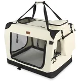 VOUNOT Hundebox faltbar 50 x 35 x 36 cm Beige
